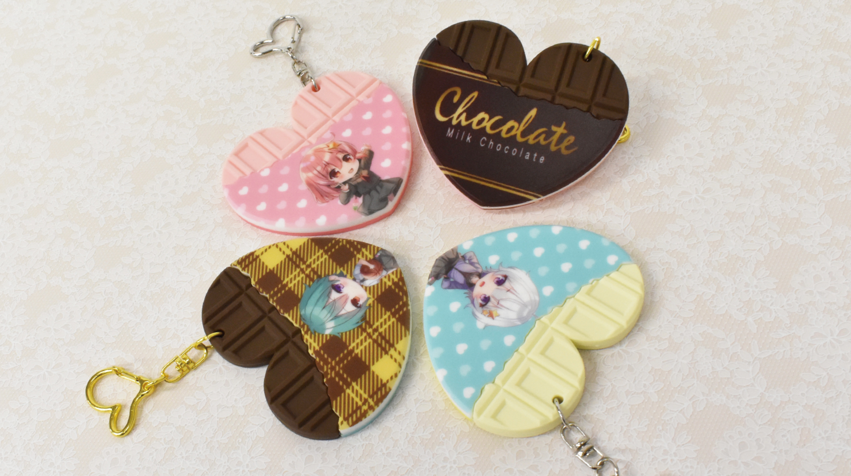 ハート型板チョコラバーキーホルダー｜オリジナルグッズの企画・製作 
